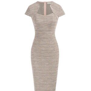 Grace Karin Womens Tweed Cap Sleeve Sheath Dress Back Zipper & Lining size XL